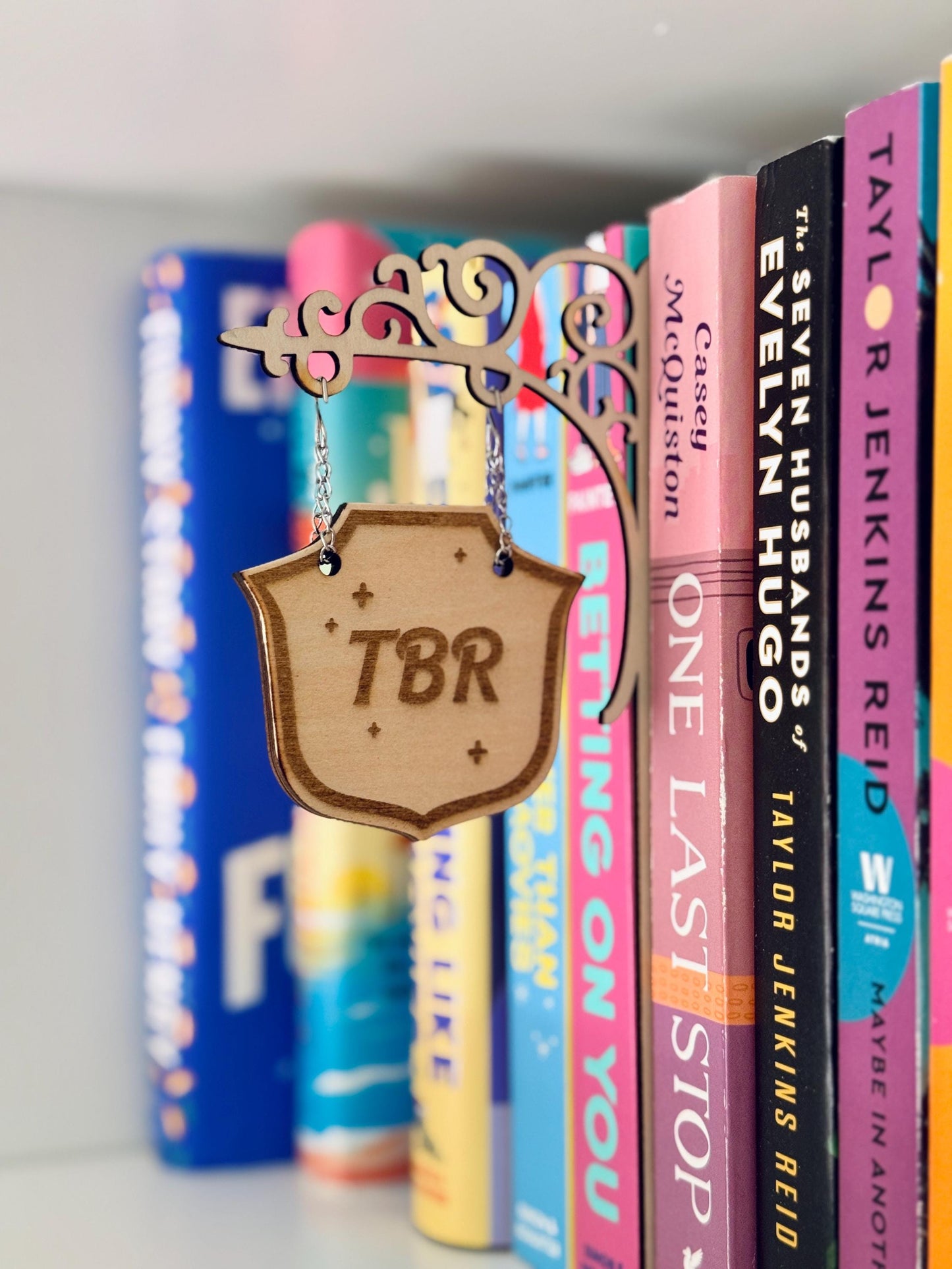 Laser Cut Wood Bookshelf Tavern Signs: Double Sided Book Genre Dividers