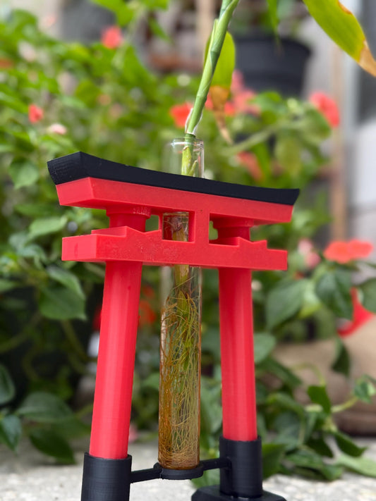 Japanese Torii Gate Bamboo Propagation Planter: Desk Garden Decor