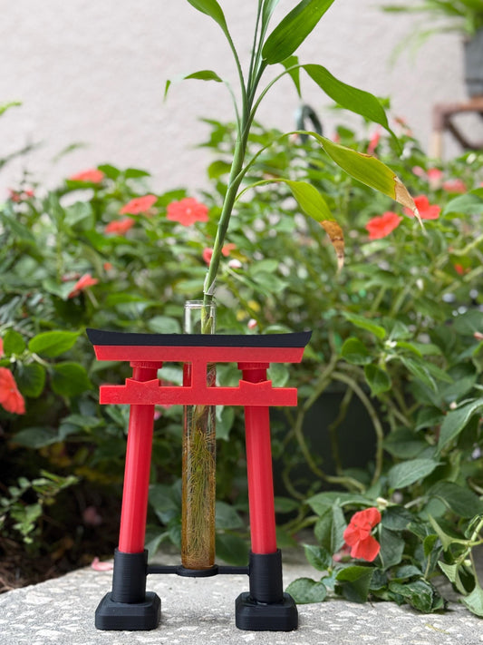 Japanese Torii Gate Bamboo Propagation Planter: Desk Garden Decor