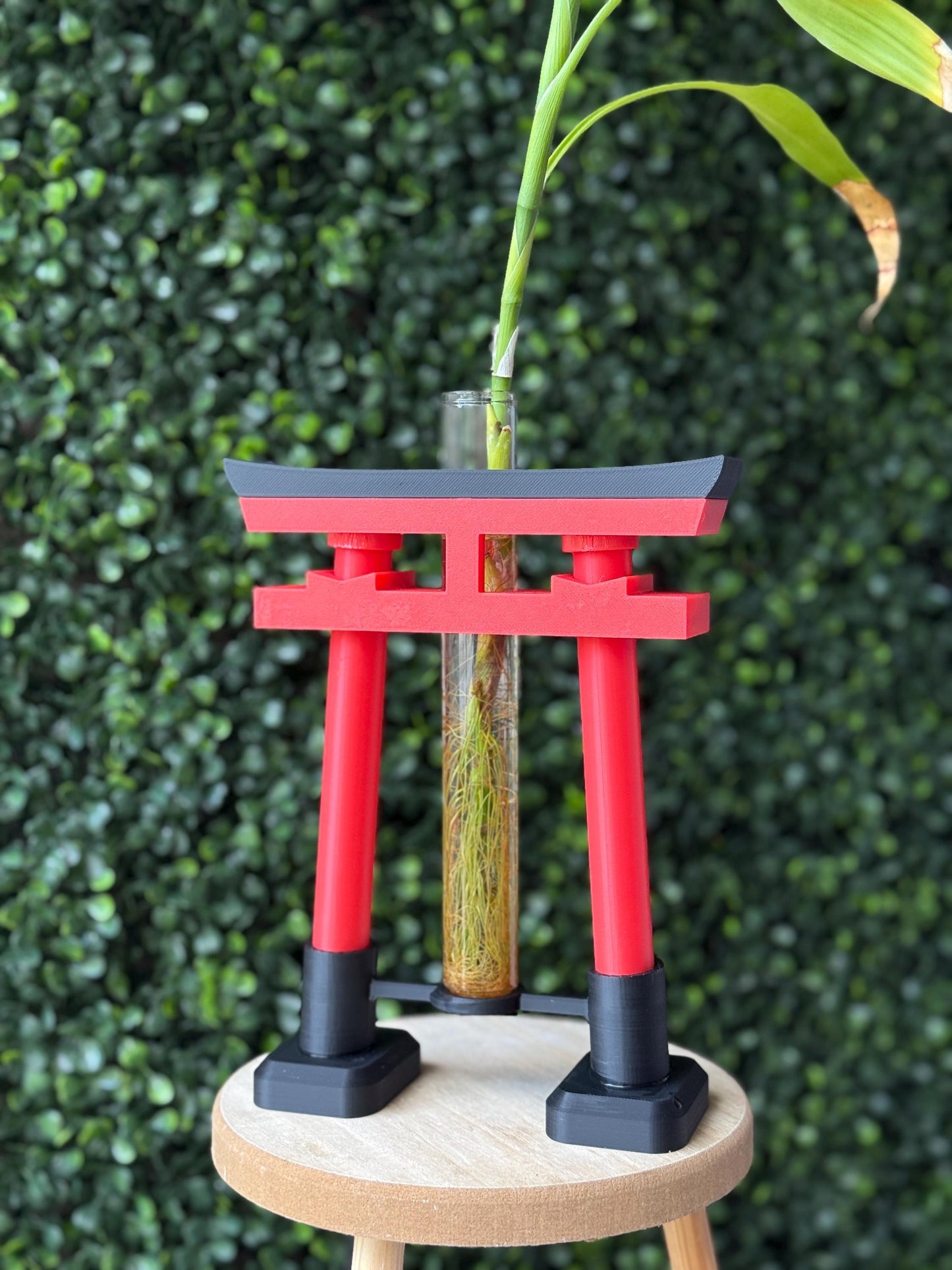 Japanese Torii Gate Bamboo Propagation Planter: Desk Garden Decor