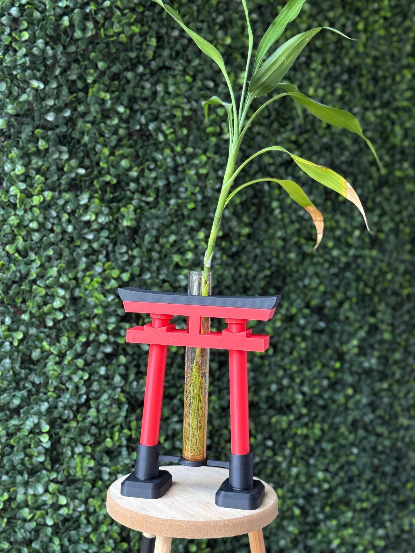 Japanese Torii Gate Bamboo Propagation Planter: Desk Garden Decor