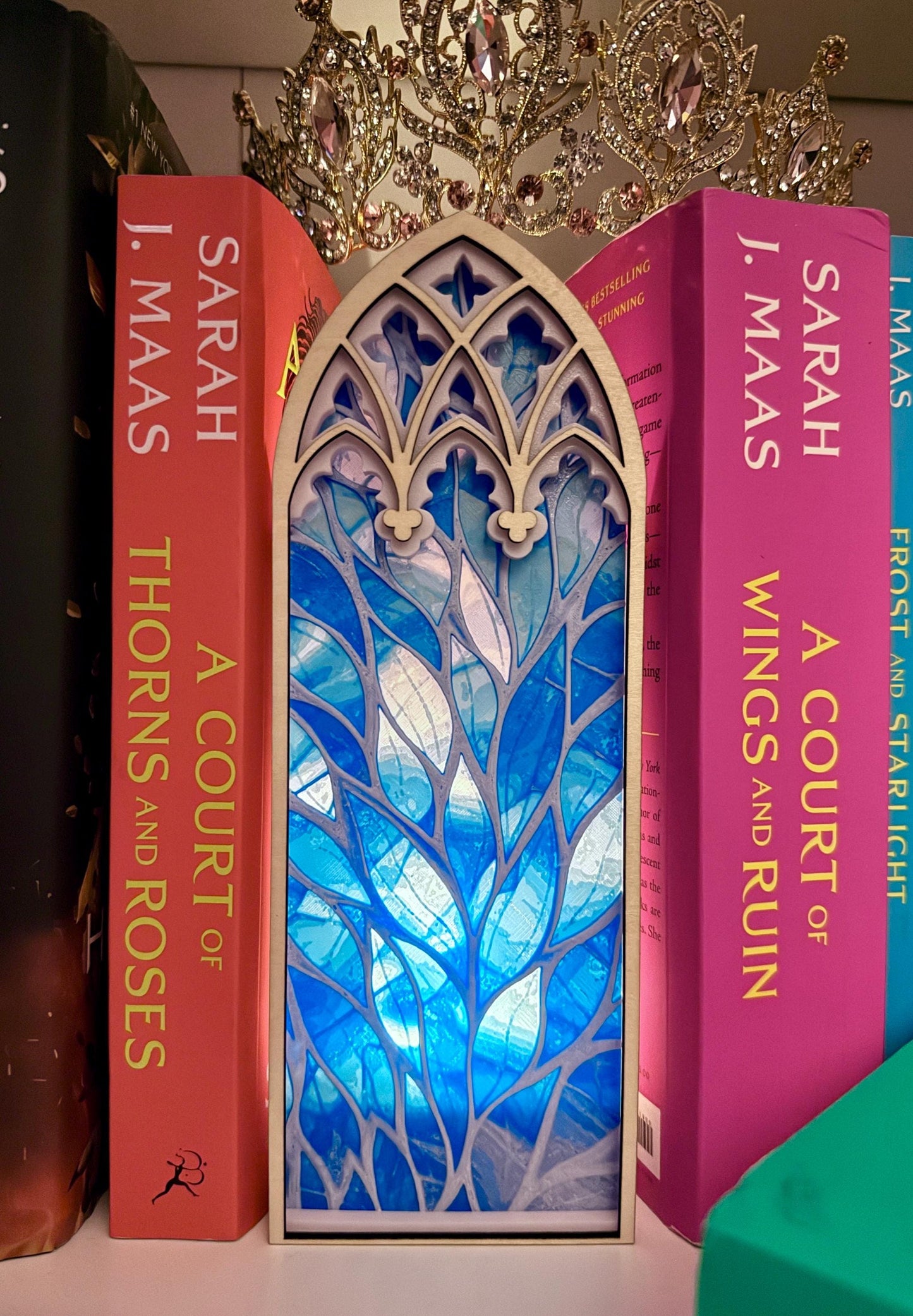 Winter Castle Book Nook: Gothic Cathedral Window, 3D Printed & Laser Cut