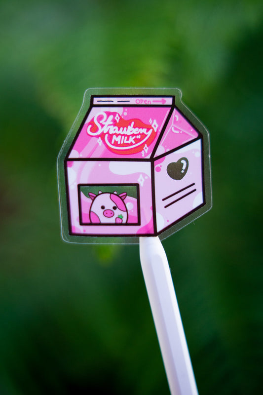 Strawberry Milk | Pink Sticker - 3D Props Play