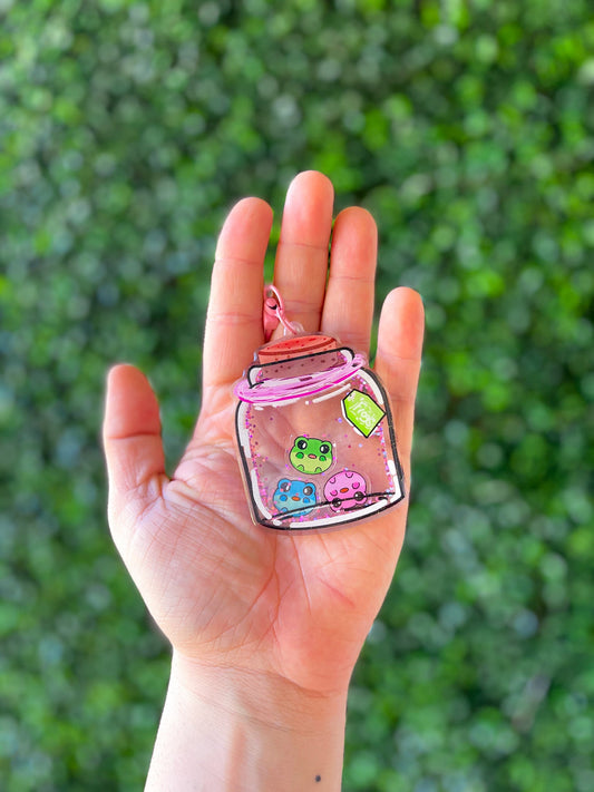 Shaker Frog Bottle | Acrylic Keychain - 3D Props Play