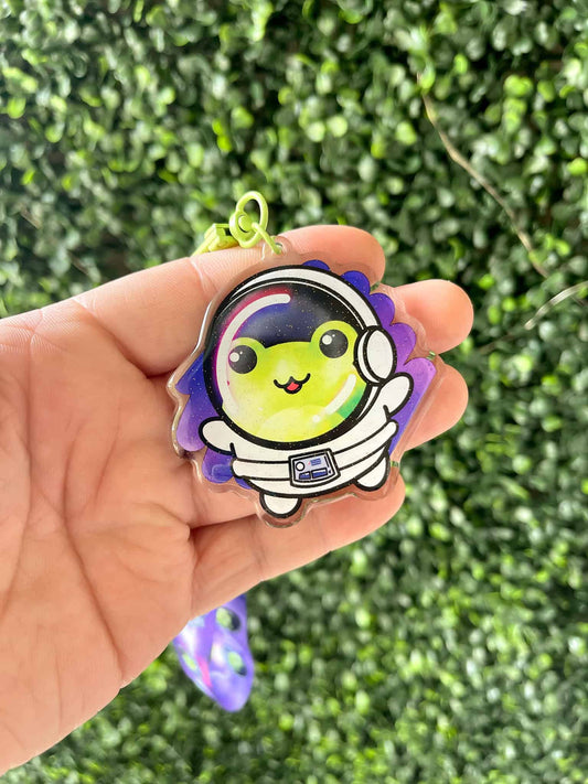 Space Froggy | Acrylic Keychain with Lanyard - 3D Props Play