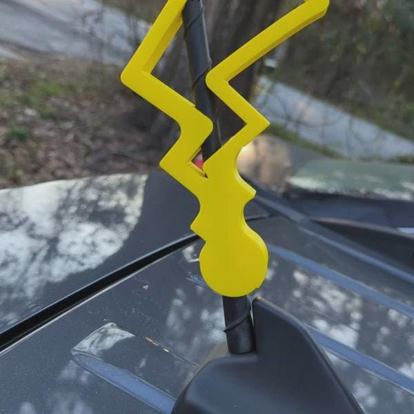 Pika! Car Antenna Tail | 3D printed gifts | Poke | Anime | Car accessories