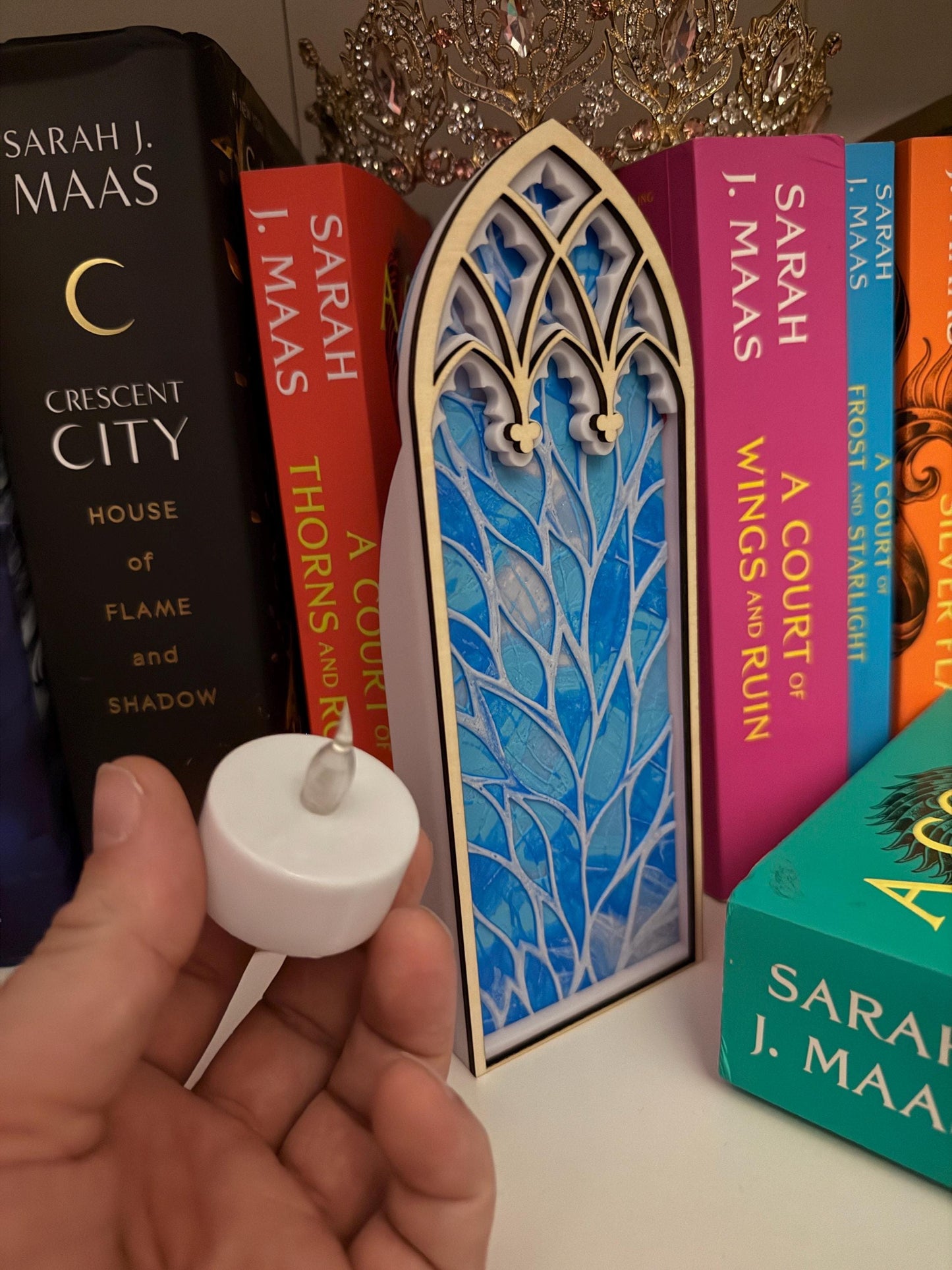Winter Castle Book Nook: Gothic Cathedral Window, 3D Printed & Laser Cut